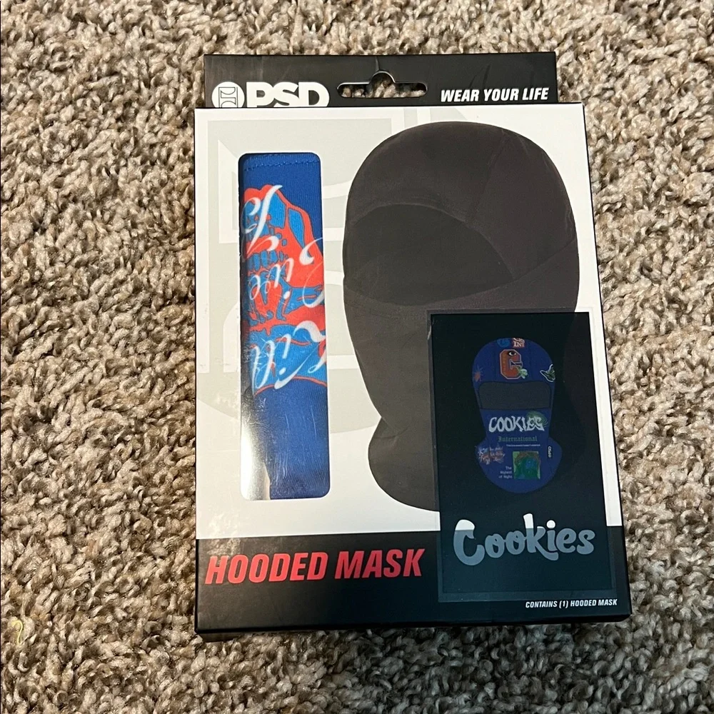 PSD Blue and Red Cookies Hooded Mask
